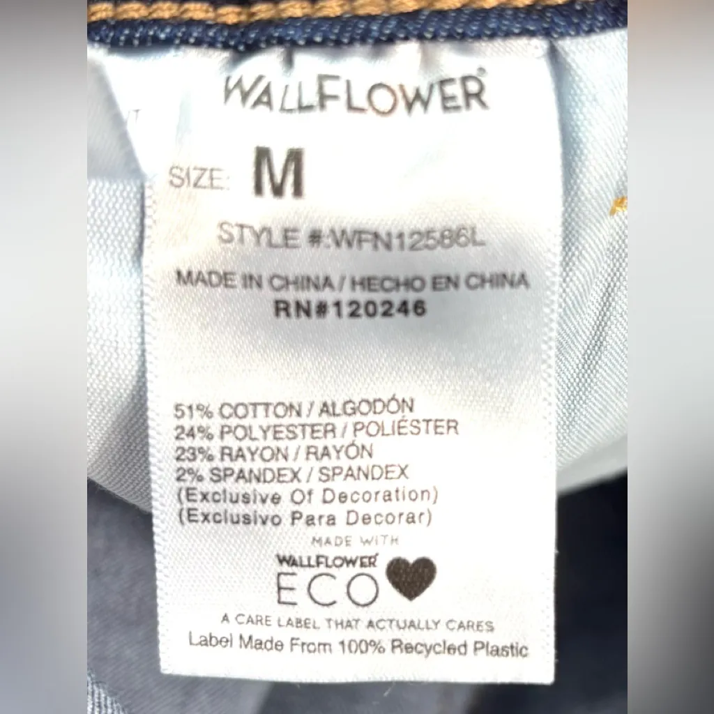 Wallflower M Blue Denim Shortalls Overalls Size 8 - Image 10