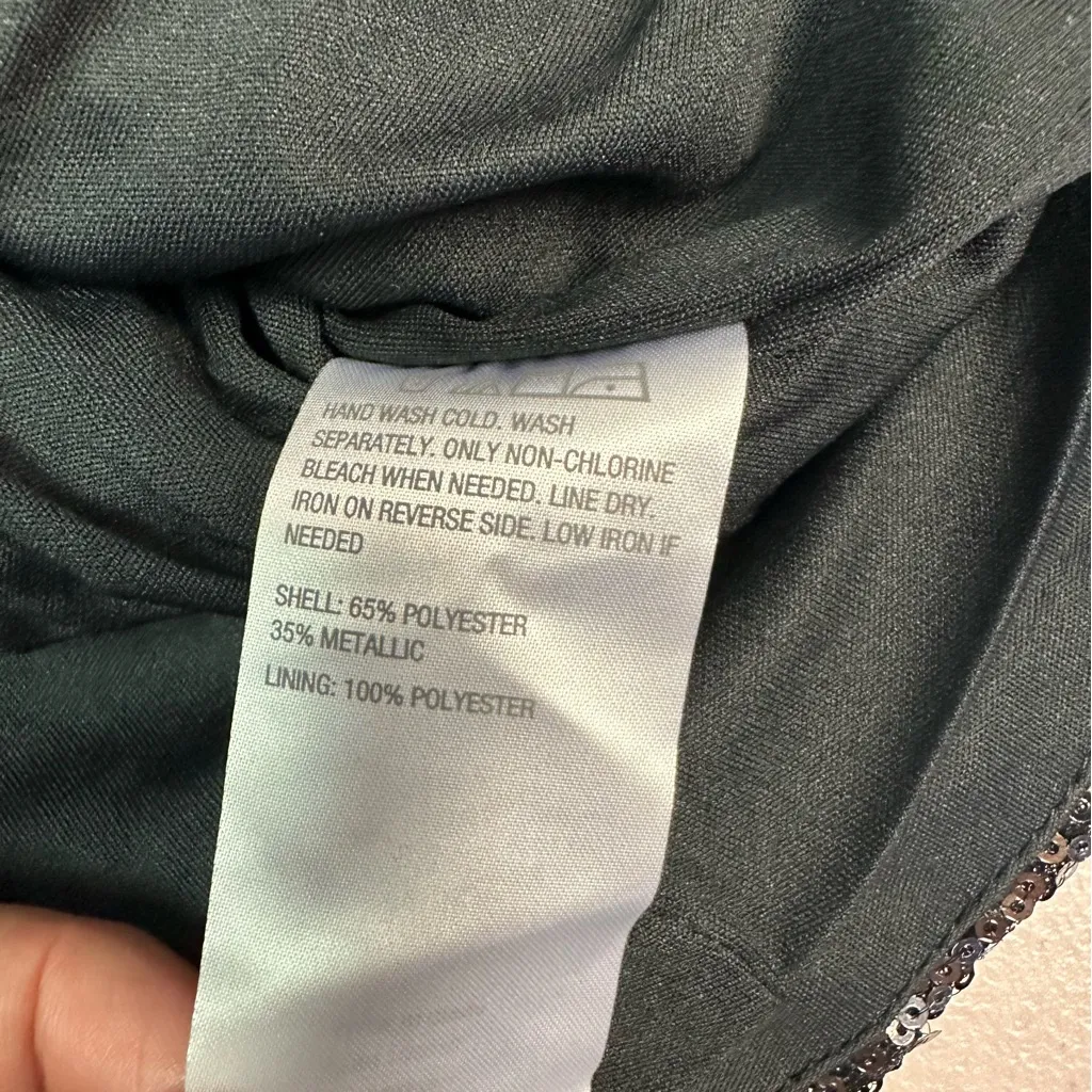 Colleen Lopez Black Sequin Bomber Jacket Size L - Image 6