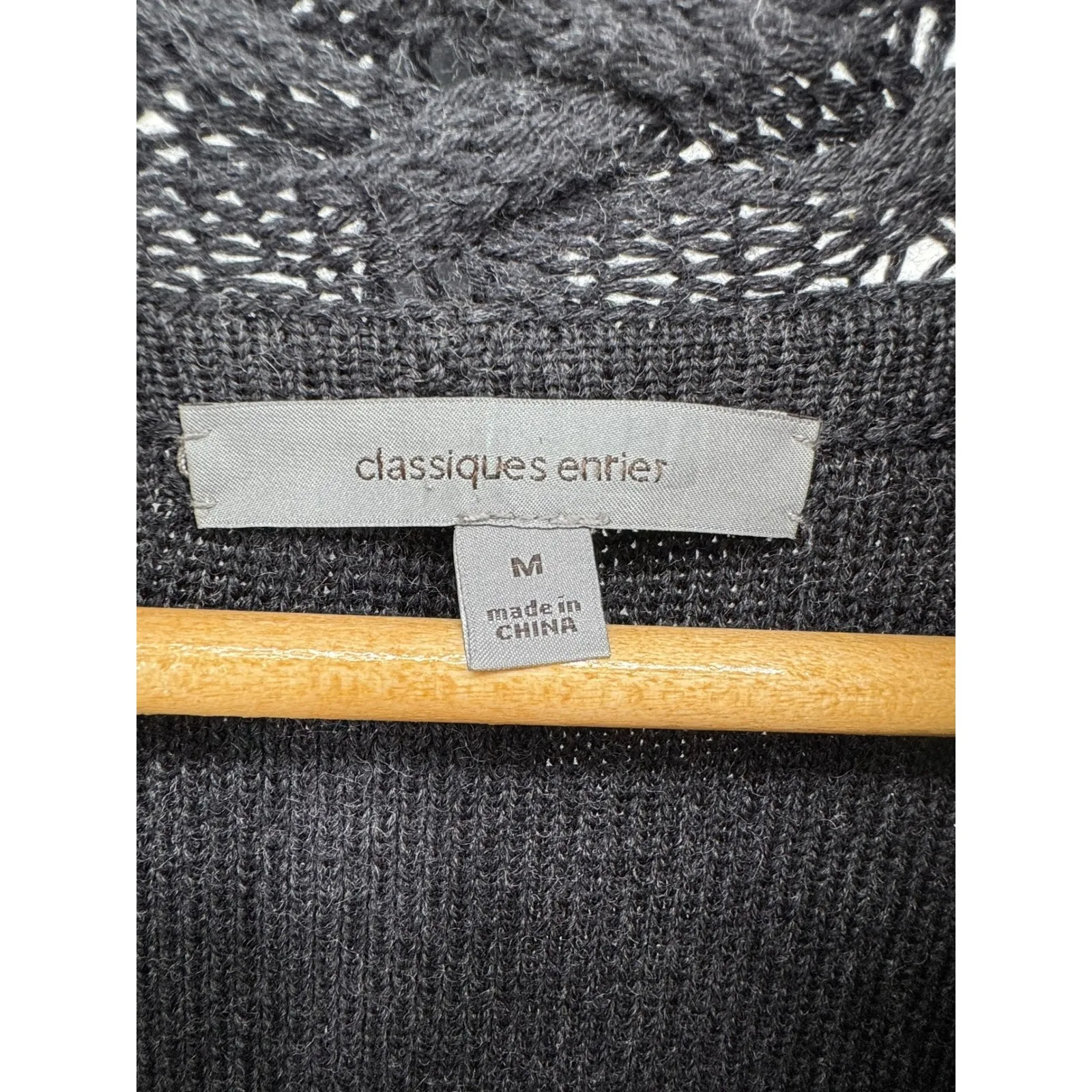 Classiques Entier 100% Merino Wool Cable Knit Cowl Neck Sweater Dress M Gray - Image 3