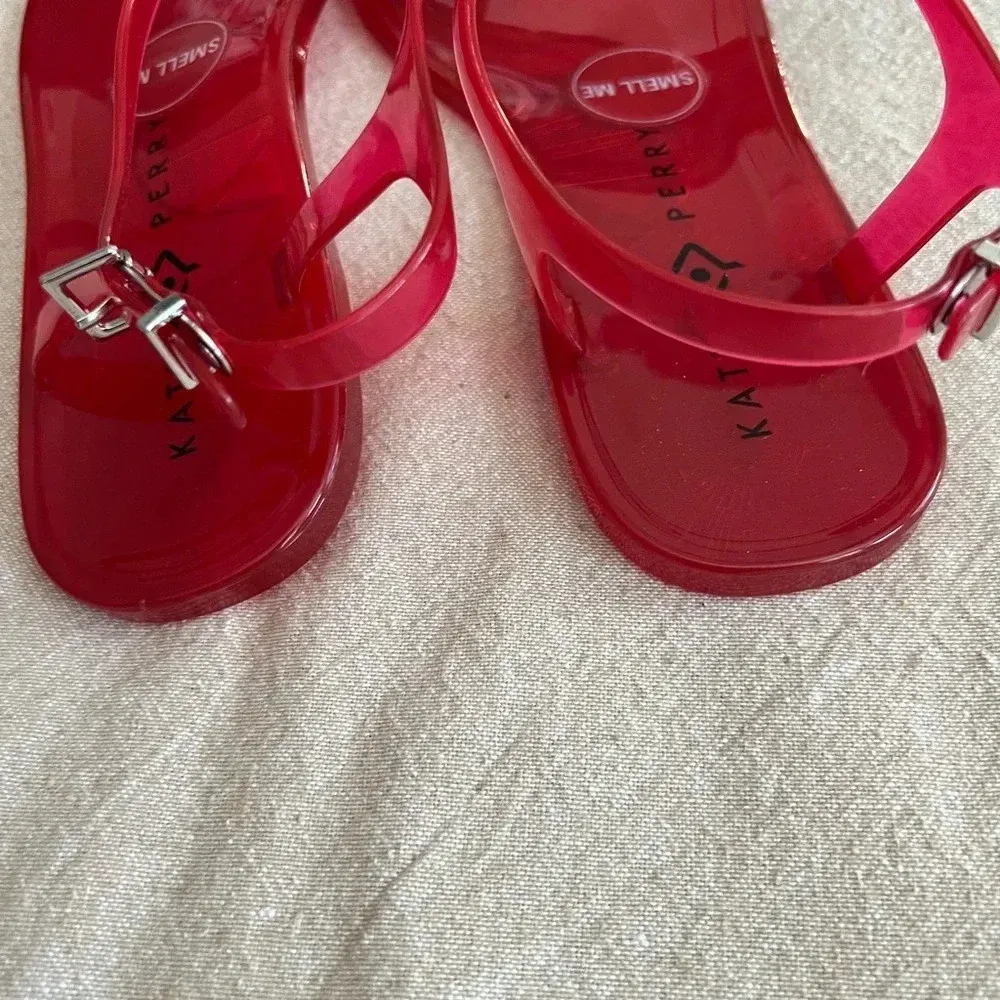 Katy Perry The Geli Sandal Red with Palm Tree NEW Size 6 - Image 5