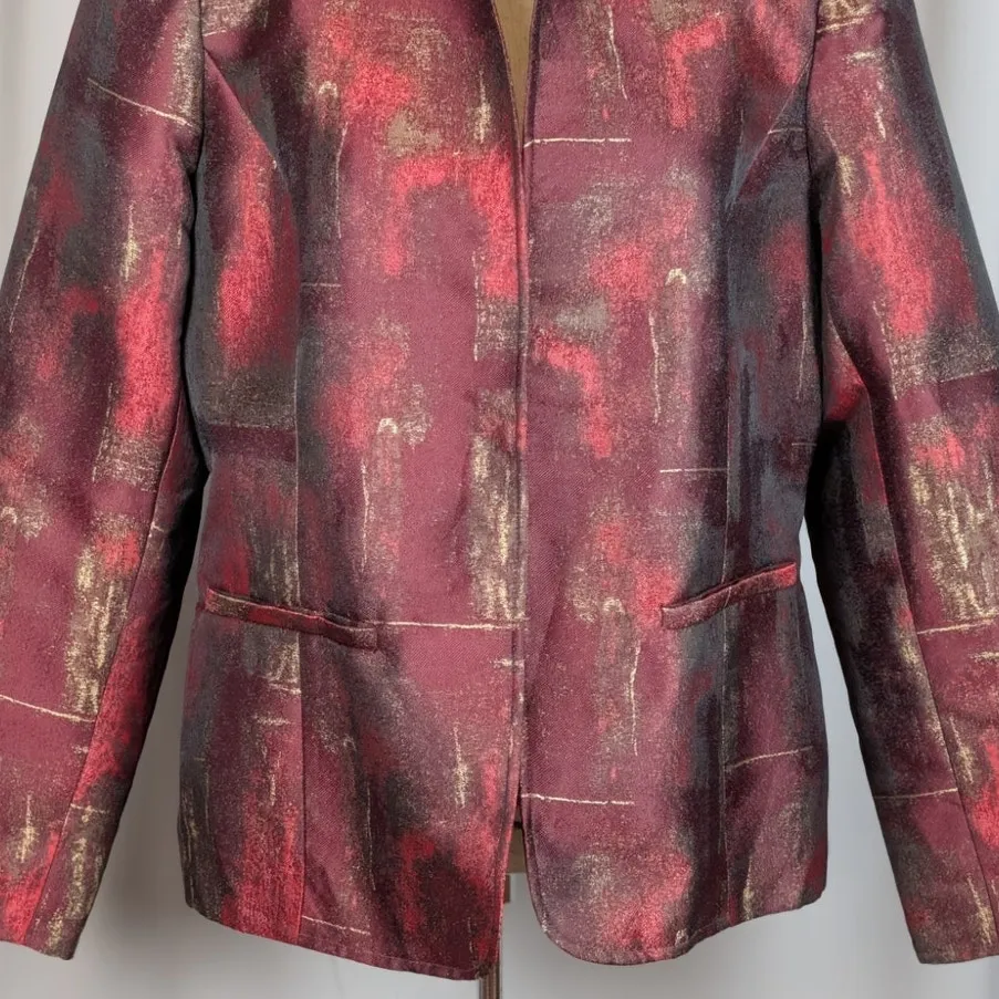 Coldwater Creek  Abstract Metallic Brocade Jacket Size Large 90s Aesthetic - Image 13