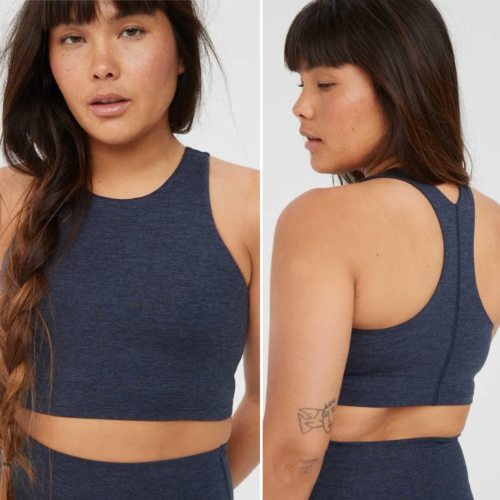 OFFLINE By Aerie The Hugger High Neck Longline Sports Bra in Night Sea Size M - Image 2