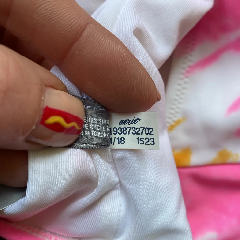 NWT Aerie Orange and Pink Tie Dye One Piece Bathing Suit Large Racerback - Image 8