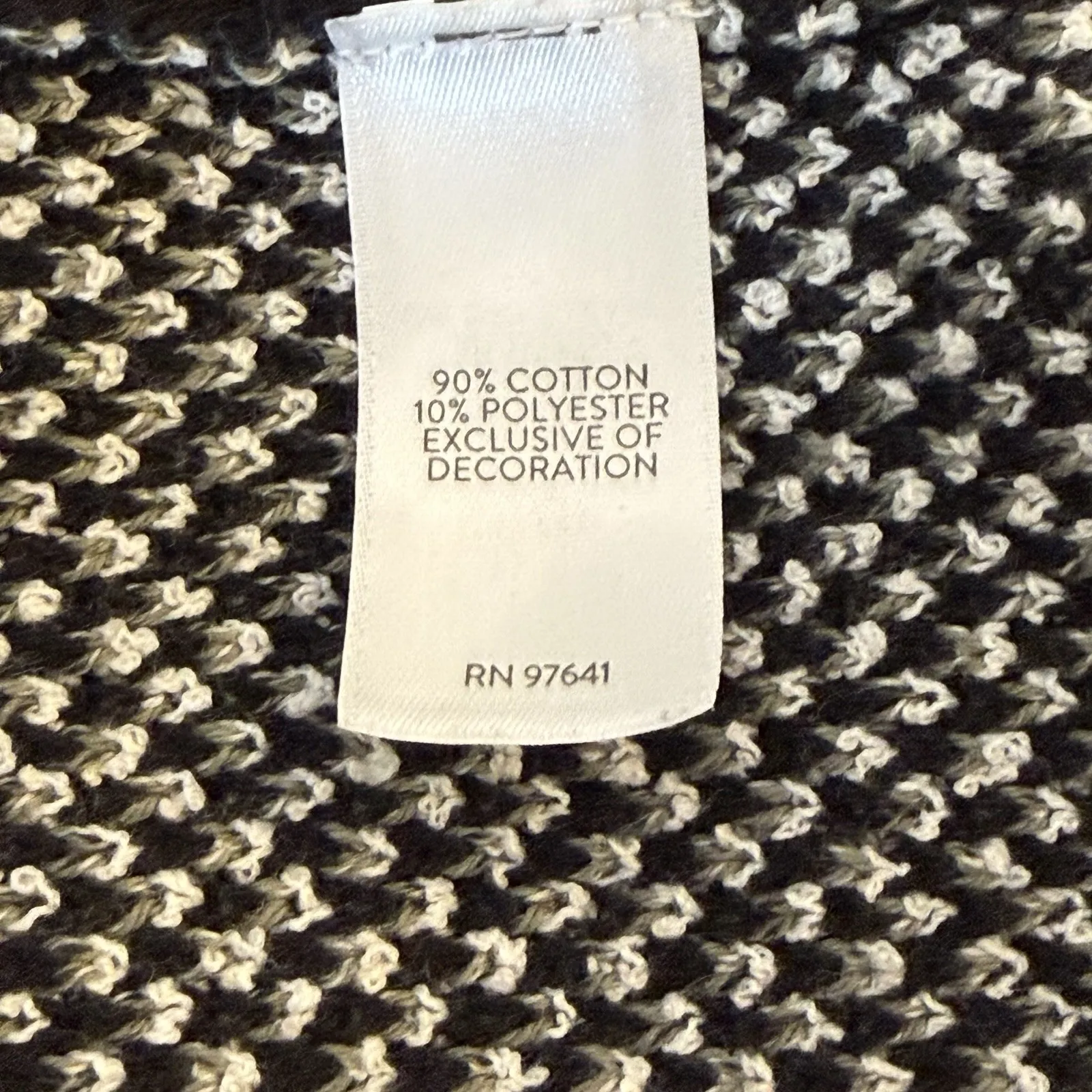 J Jill Wearever Black White Sweater Knit Cardigan Duster Medium Minimalist Work - Image 6