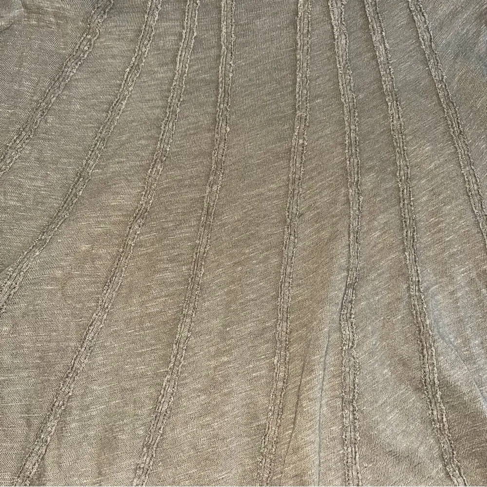 Free People New Star T-shirt Top XS Green Linen Blend Oversized Shirt - Image 4