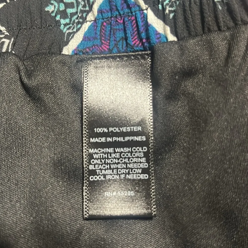 Express Midi Skirt SzL Geometric Print Wrap Lined High/Low Flowy Feminine Casual - Image 7