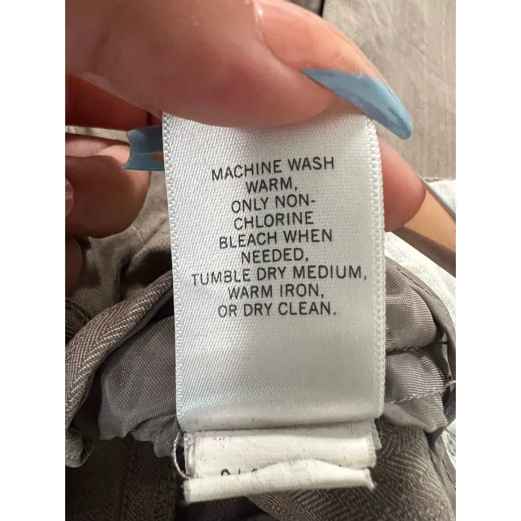 Banana Republic Khaki Tan Striped Ryan Fit Wide Leg Dress Pants Size‎ 4 Preppy - Image 9