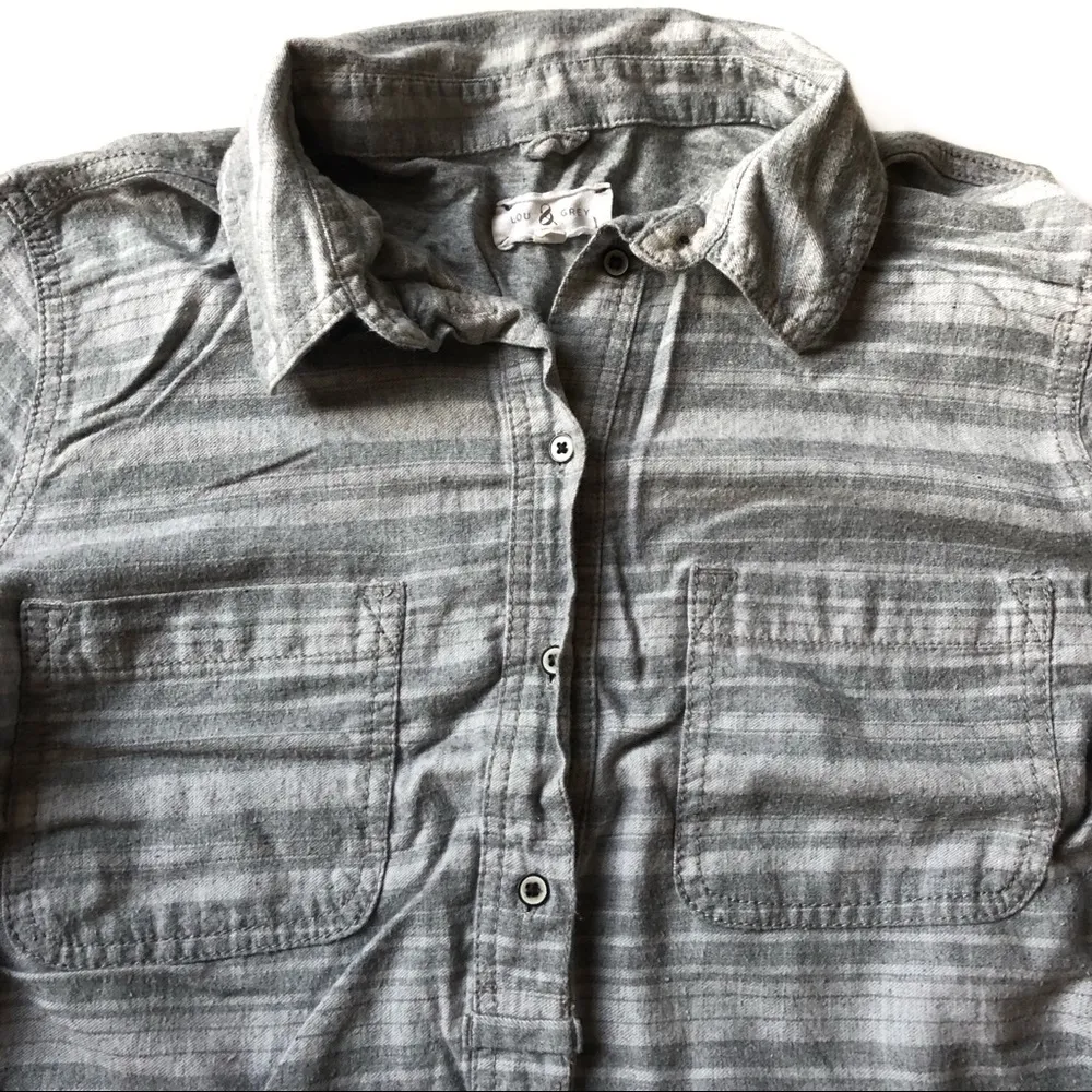 Lou and Grey Pullover Grey Striped Half Button - Image 3