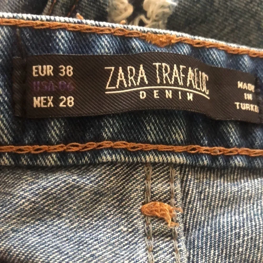 Zara Trafaluc Destroyed Jeans Skinny Mid Rise Size 6 EU 38 100% Cotton Stretch - Image 6