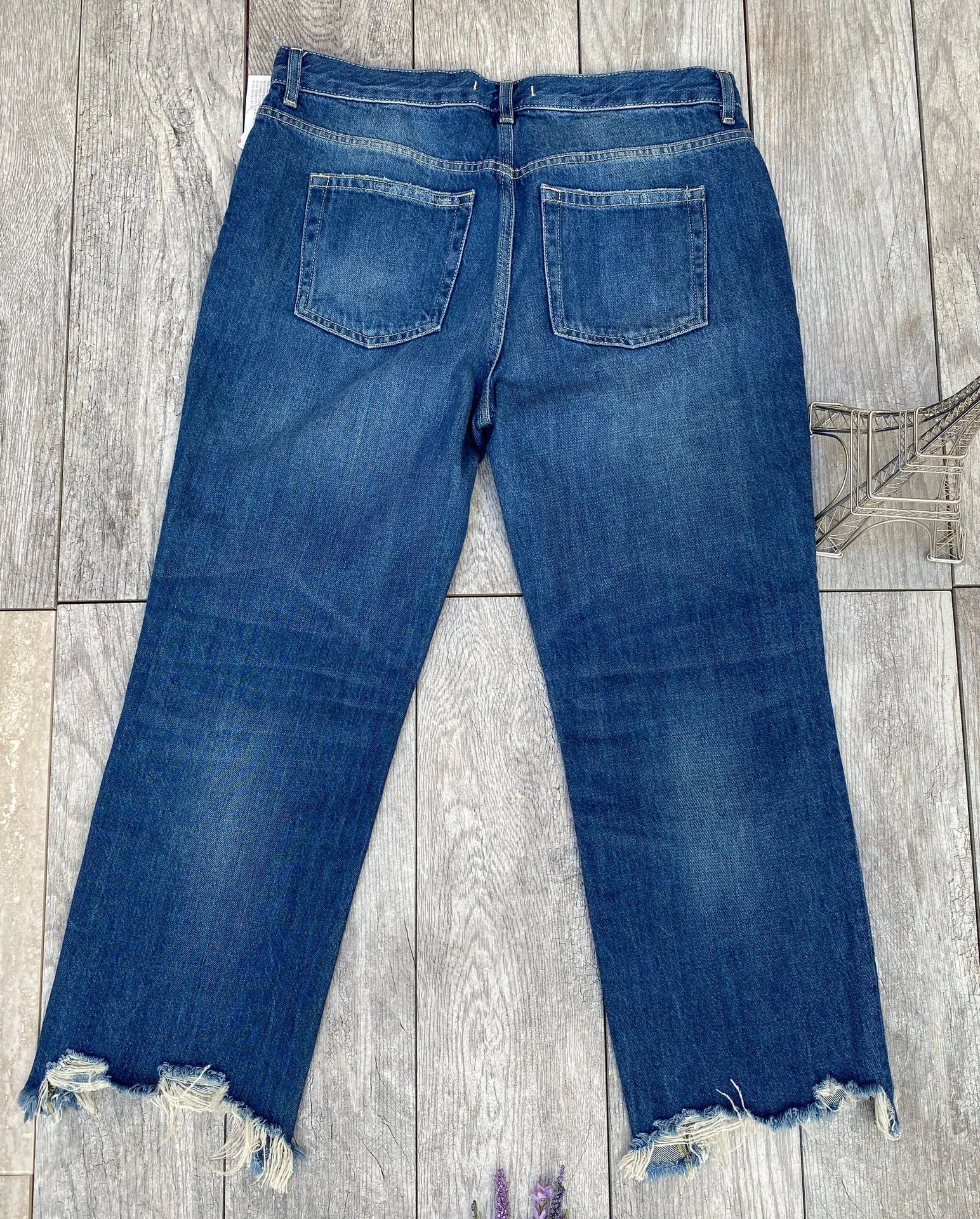 cut off raw hem jeans size 30 - Image 2
