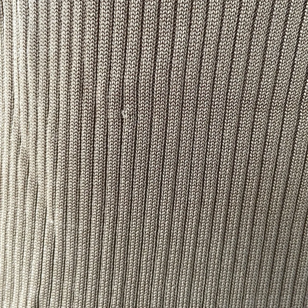 Good American Dress Plaited Midi Sleeveless Ribbed Knit  Warm Caramel Beige - Image 2