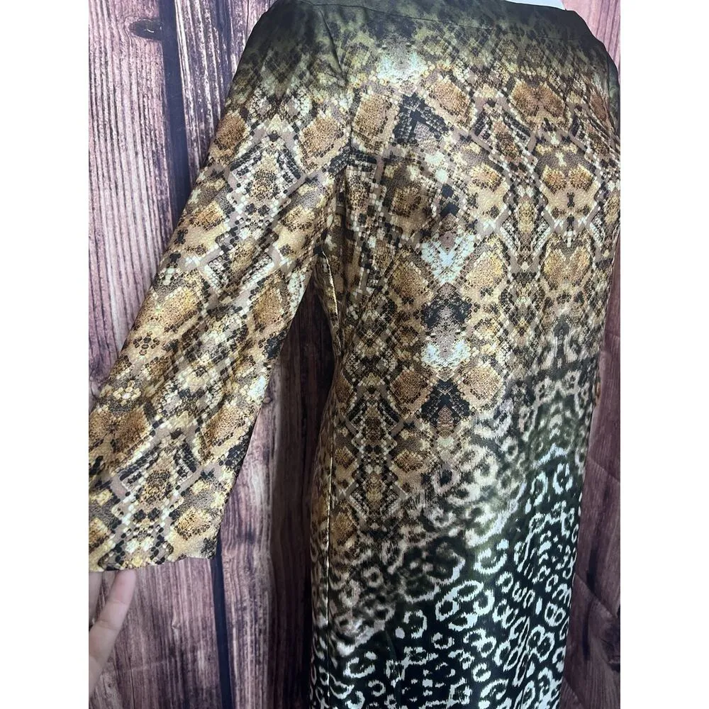 Muse Dress Snake Print Size 2 Small Party Cocktail Animal Formal Midi Brown - Image 2