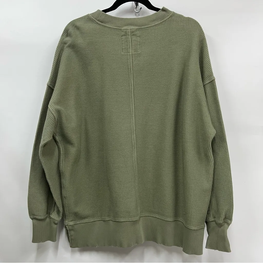 Aerie xs textured big chill oversized ribbed crewneck sweater distressed - Image 6