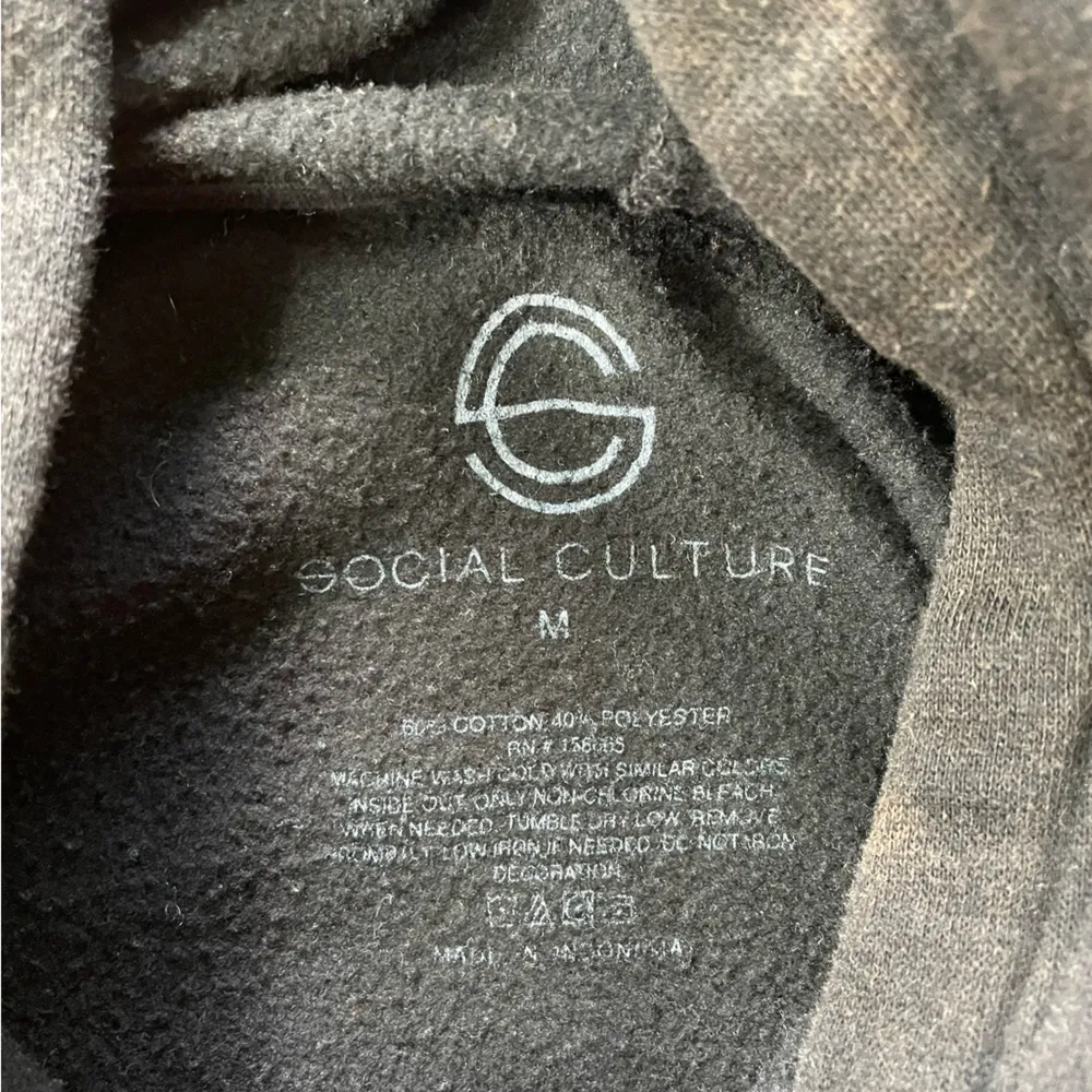 Social Culture Women's Black Acid Wash Hoodie Cotton Blend - Image 7
