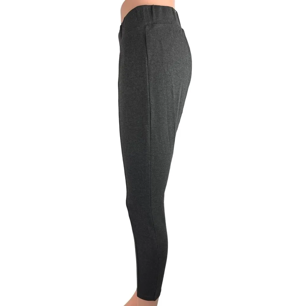 Old Navy Women's Gray Mid Rise Slim Skinny Elastic Waist Tapered Trouser Pants M - Image 2