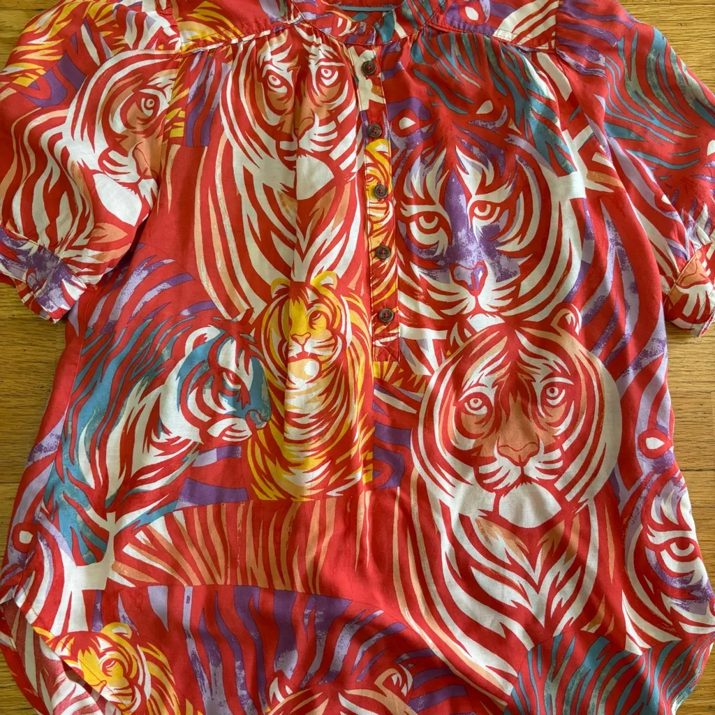 Anthropologie x Cecilia Pettersson Tiger Dreamer Coastal Resortwear Preppy XS - Image 4