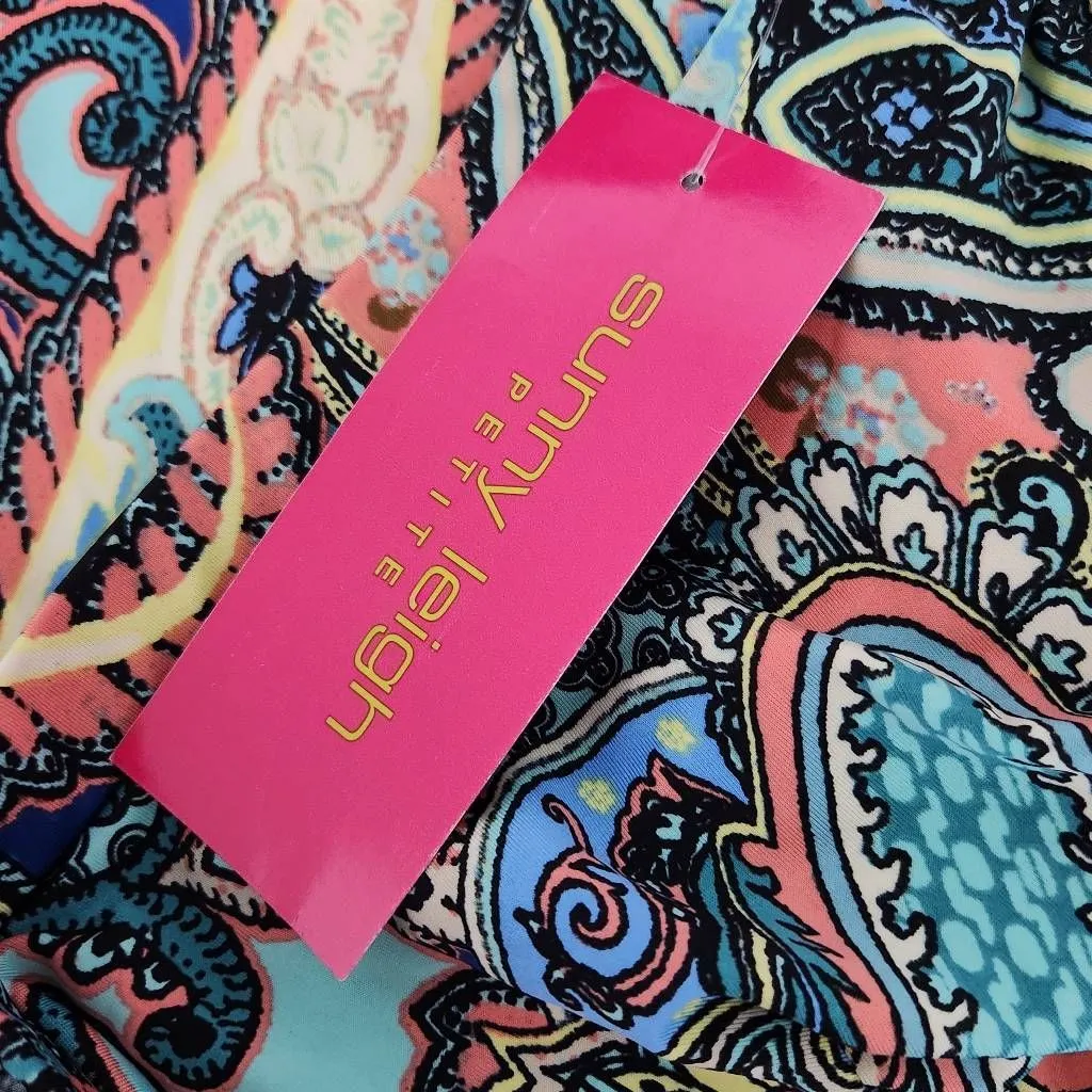 Sunny Leigh Paisley Midi Skirt NWT Size Medium Petite Wrap Look Skirt - Image 7