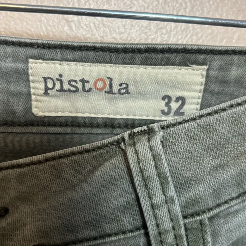 Pistola‎ Women's Audrey Moto Detail Skinny Green Jeans Size 32 - Image 4