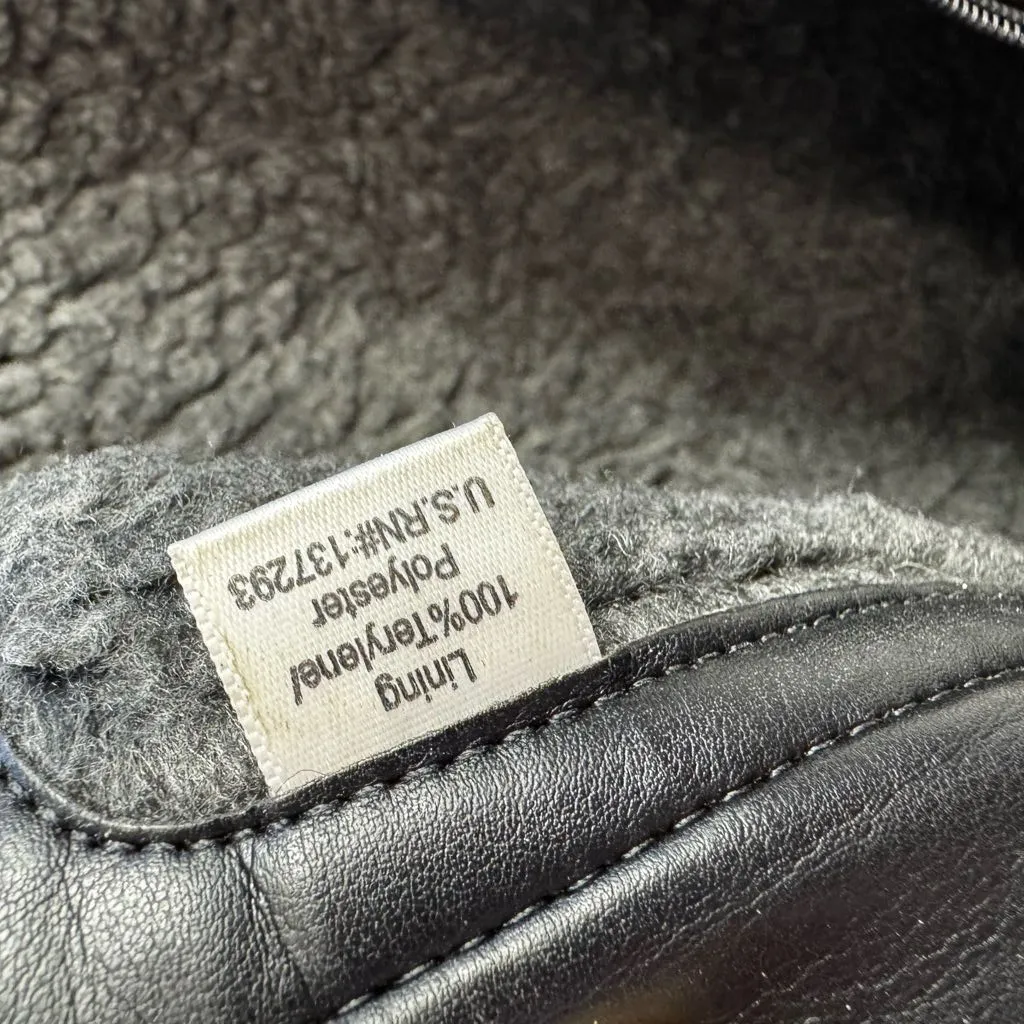 Clarks Swansea Glen Tall Black Faux Leather Sherpa Lined Riding Boots Size 8 - Image 6