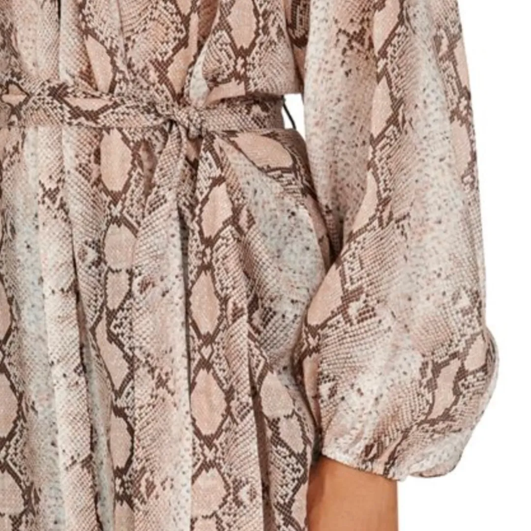 Zimmermann Bellitude Ramie‎ Batwing Sleeve Blouse Snake-Print - Image 3