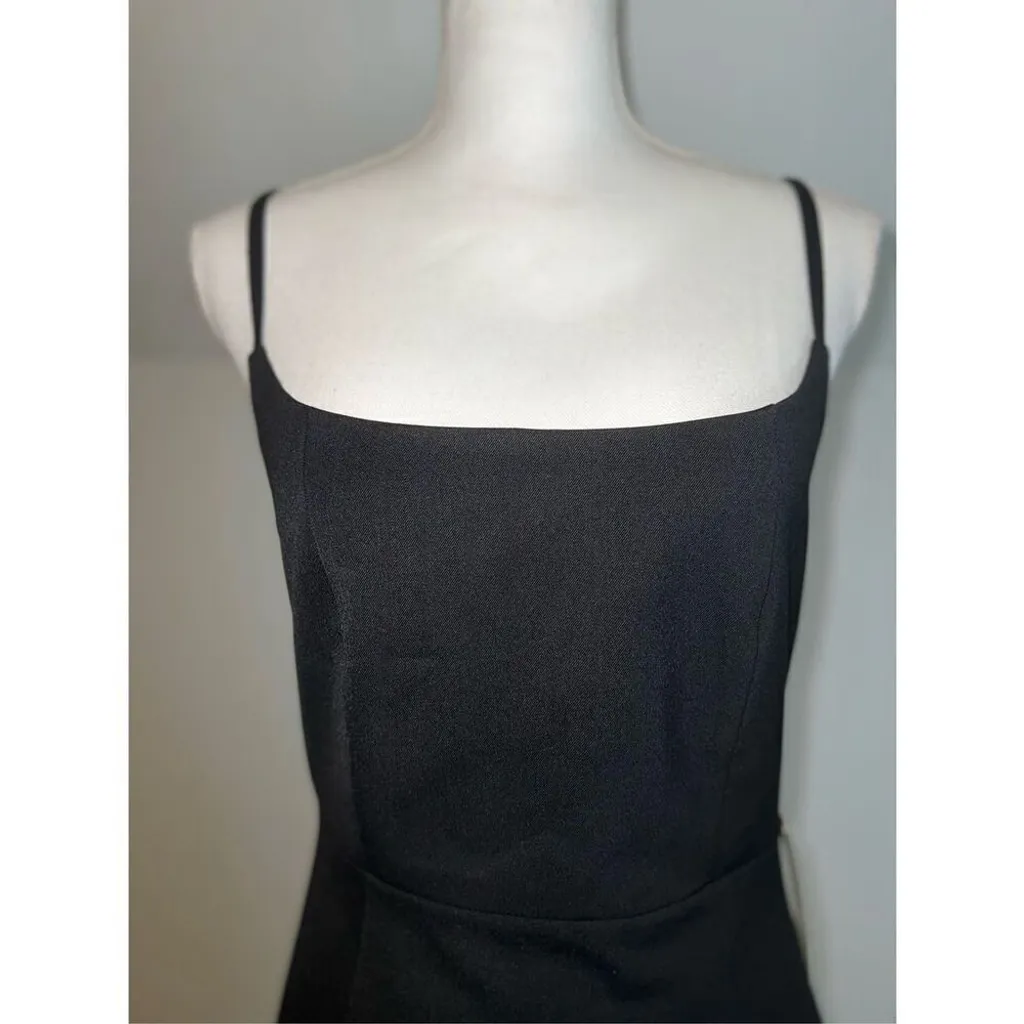 Anthropologie Chic Black Sexy Scoop-Neck Midi Party Dress 4 - Image 5