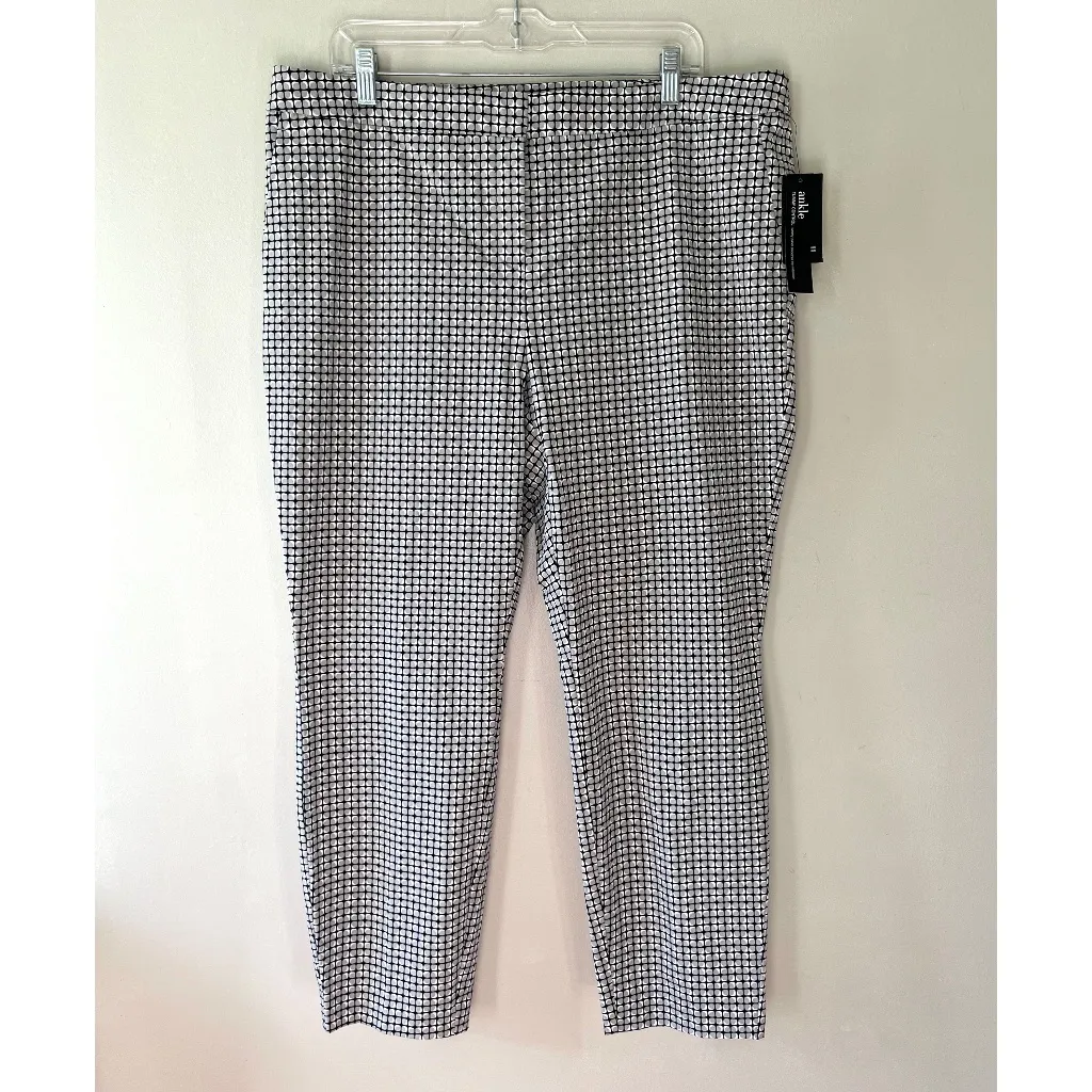 Alfani Plus Size 16W Gingham Slim Fit Pull On Tummy Control Ankle Stretch Pants - Image 2