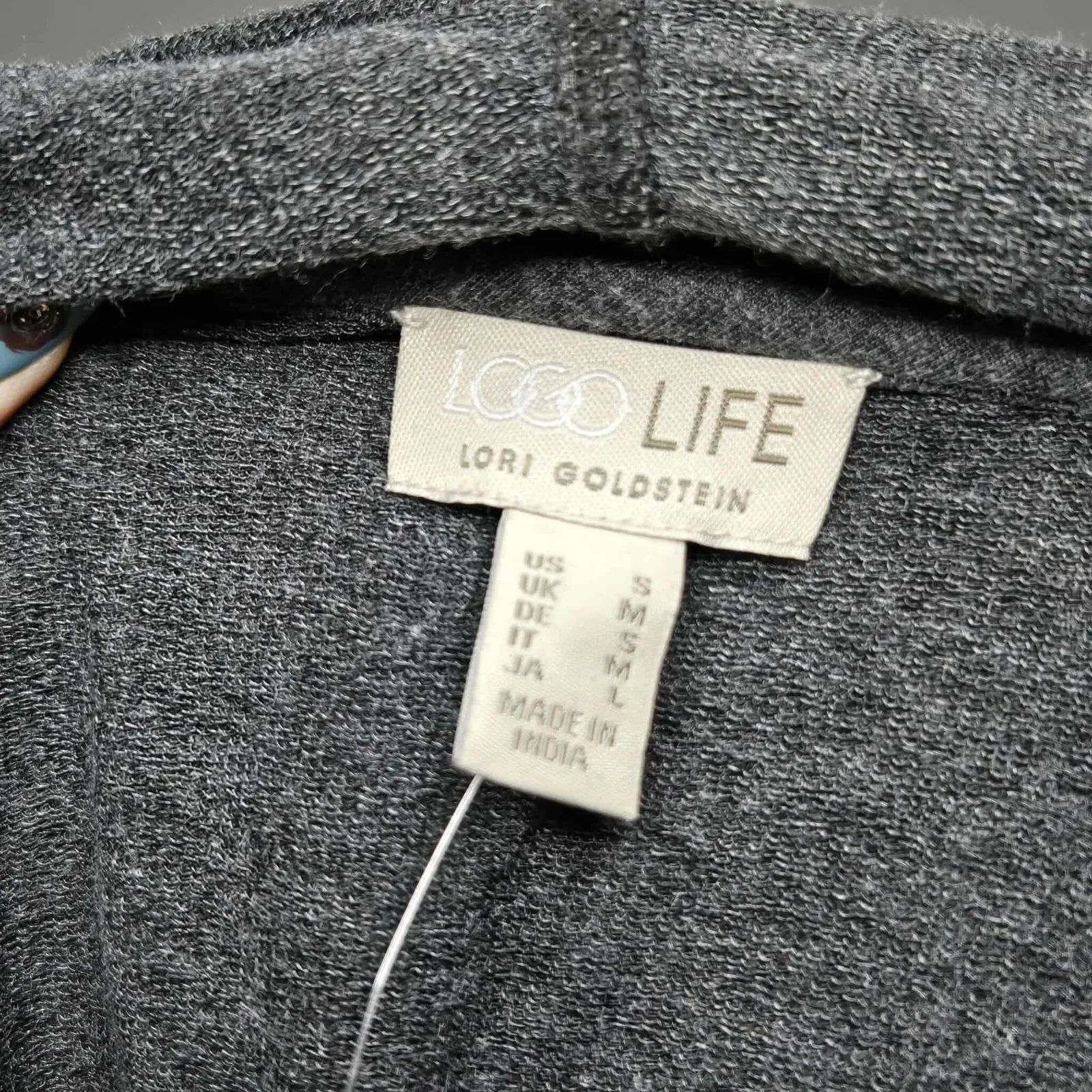 LOGO Life by Lori Goldstein French Terry Pullover Hoodie With Pintuck Size S NWT Gray - Image 4