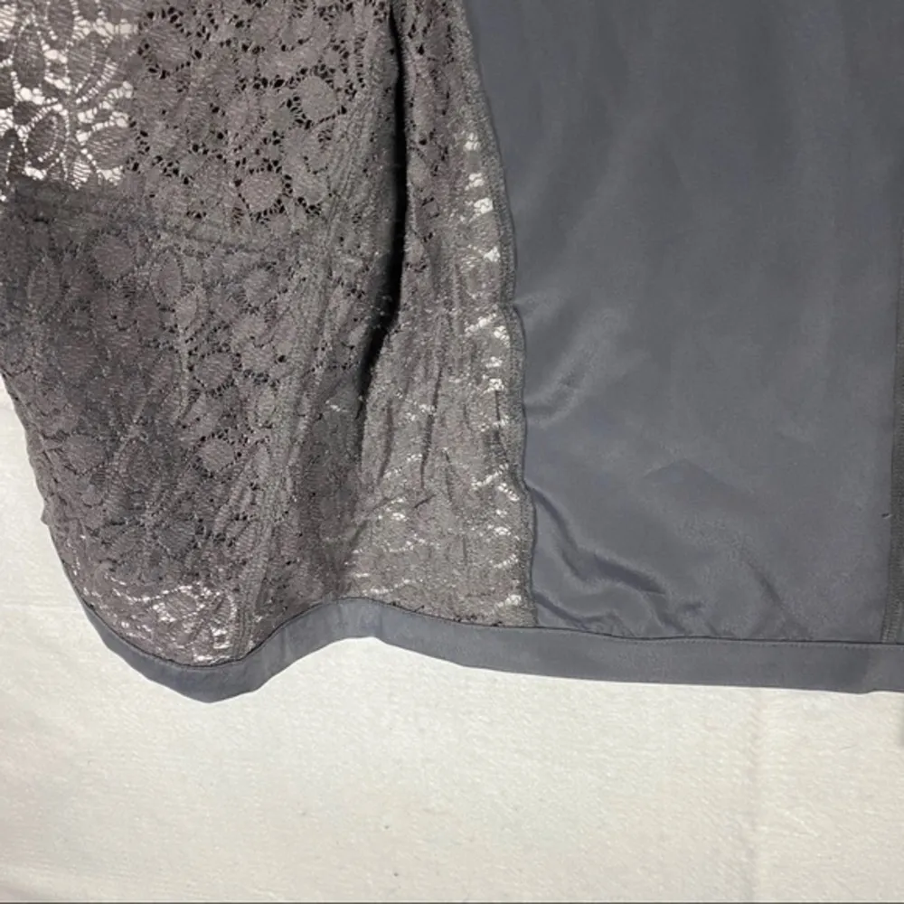 Alfani Gray Lace Collarless Open Front‎ Jacket - Image 5
