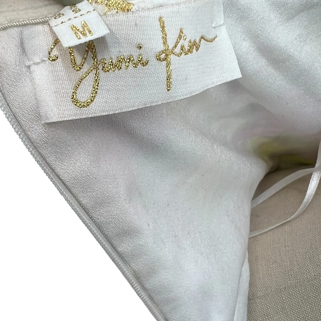 Yumi Kim Gardenia Floral Date Night‎ Mini Dress Strapless Yellow Size Medium - Image 11