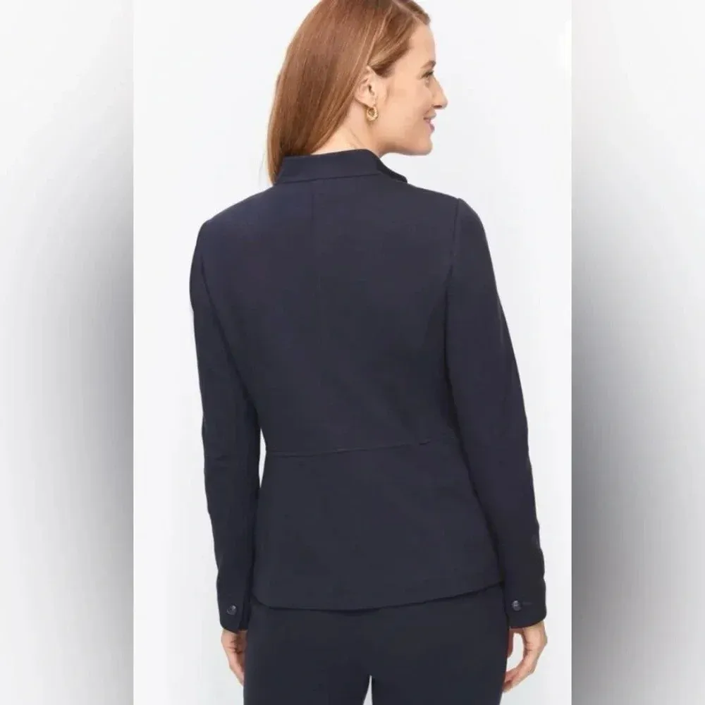 Talbots NWT Refined‎ Ponte Knits Jacket Size 6 Button Up Navy - Image 3