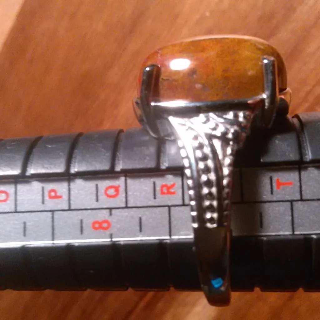 Aqua Nueva Moss Stainless Steel Solitaire Ring (Size 9) - Image 3