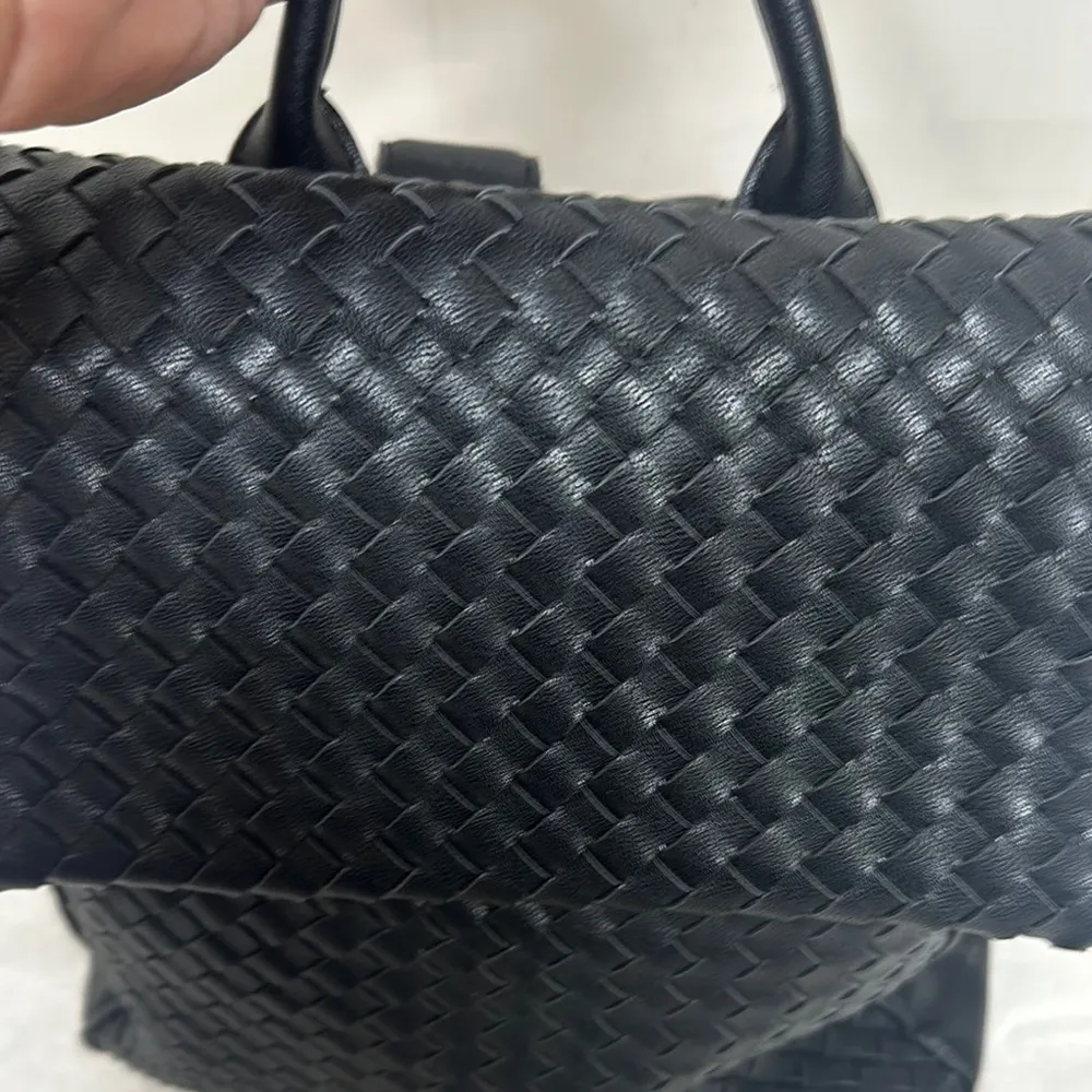 Moda Luxe  Black Weaved  Backpack - Image 6