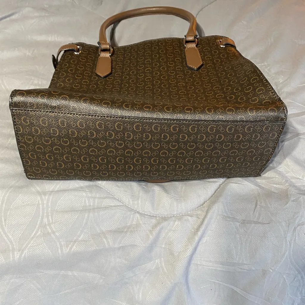 GUESS Monogram Brown Tote - Image 9