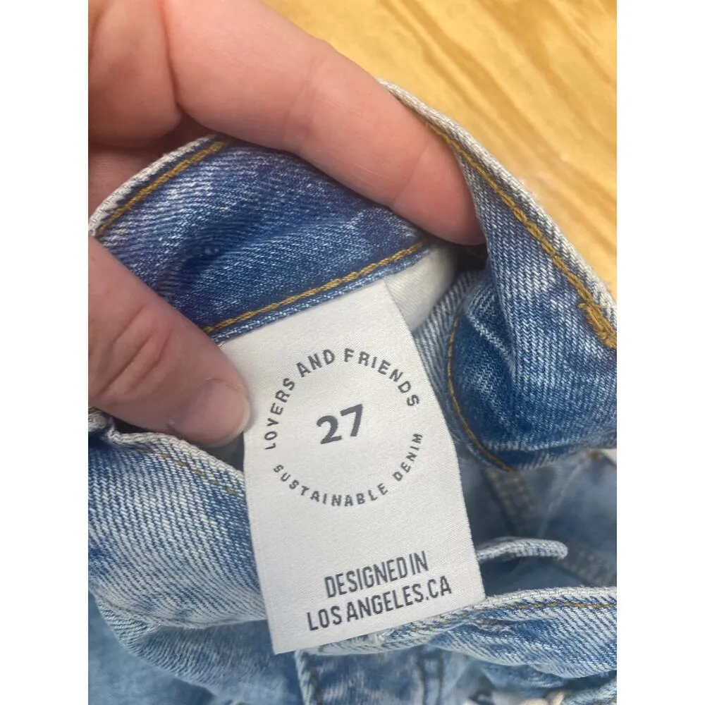 LOVERS & FRIENDS Blue Devon 90's High Rise Cutoff Denim Shorts Size 27 NEW (b4) - Image 4