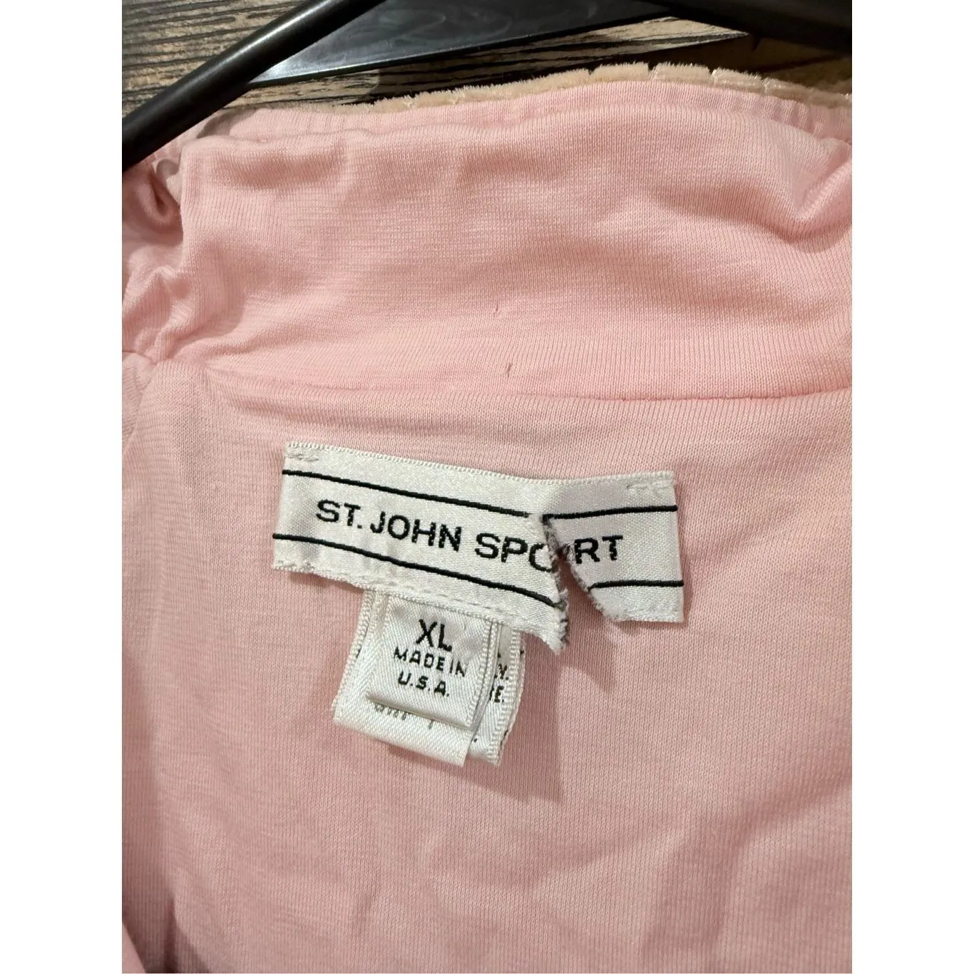 St John Sport women sweatshirt top full zip pockets beige/tan size XL - Image 6