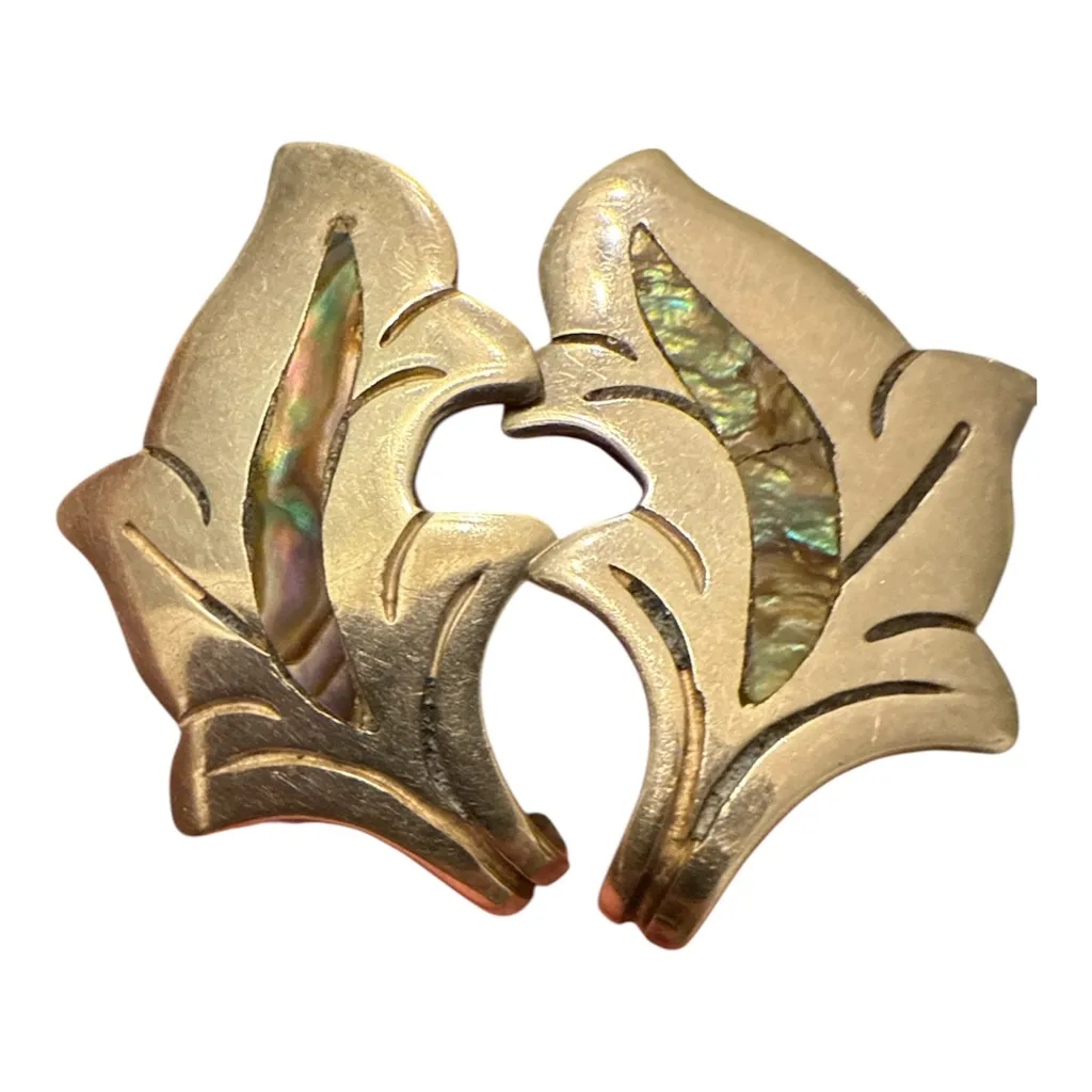 Vintage Mexican Alpaca Silver Abalone Clip - Image 2