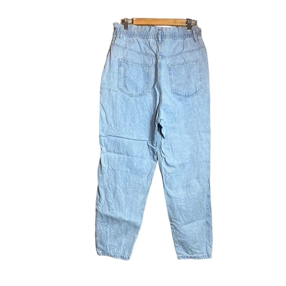 Zara straight leg paper bag waist jeans - Image 4