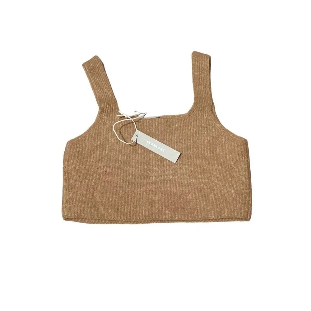 Everlane‎ Camel Yak And Wool Blend The Cozy Stretch Knit Cropped Tank Size M NWT - Image 2