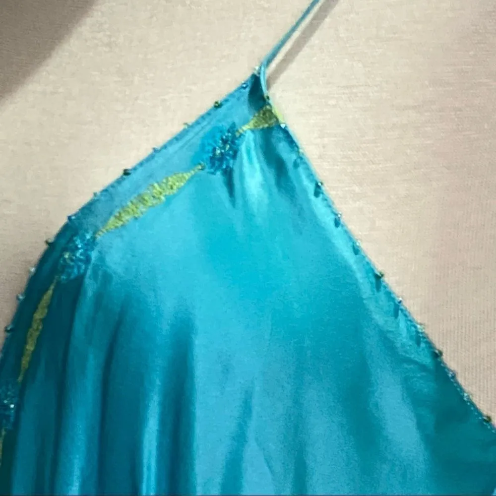 Victoria's Secret 100% Silk Vintage Chemise Nightie Beadwork Embellished M - Image 7