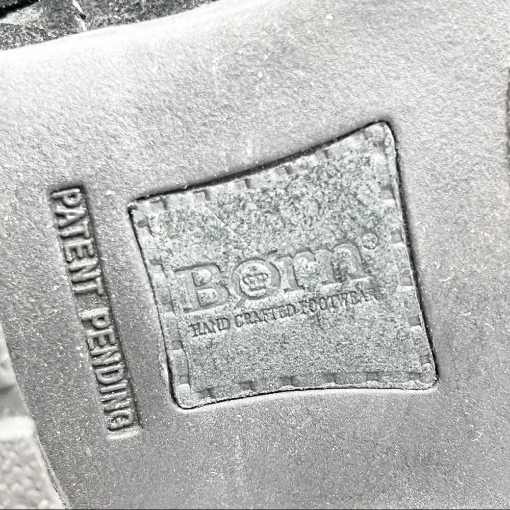 BORN Katharine Class Black Leather Distressed Back Zip Ankle Booties, Size 7 - Image 9