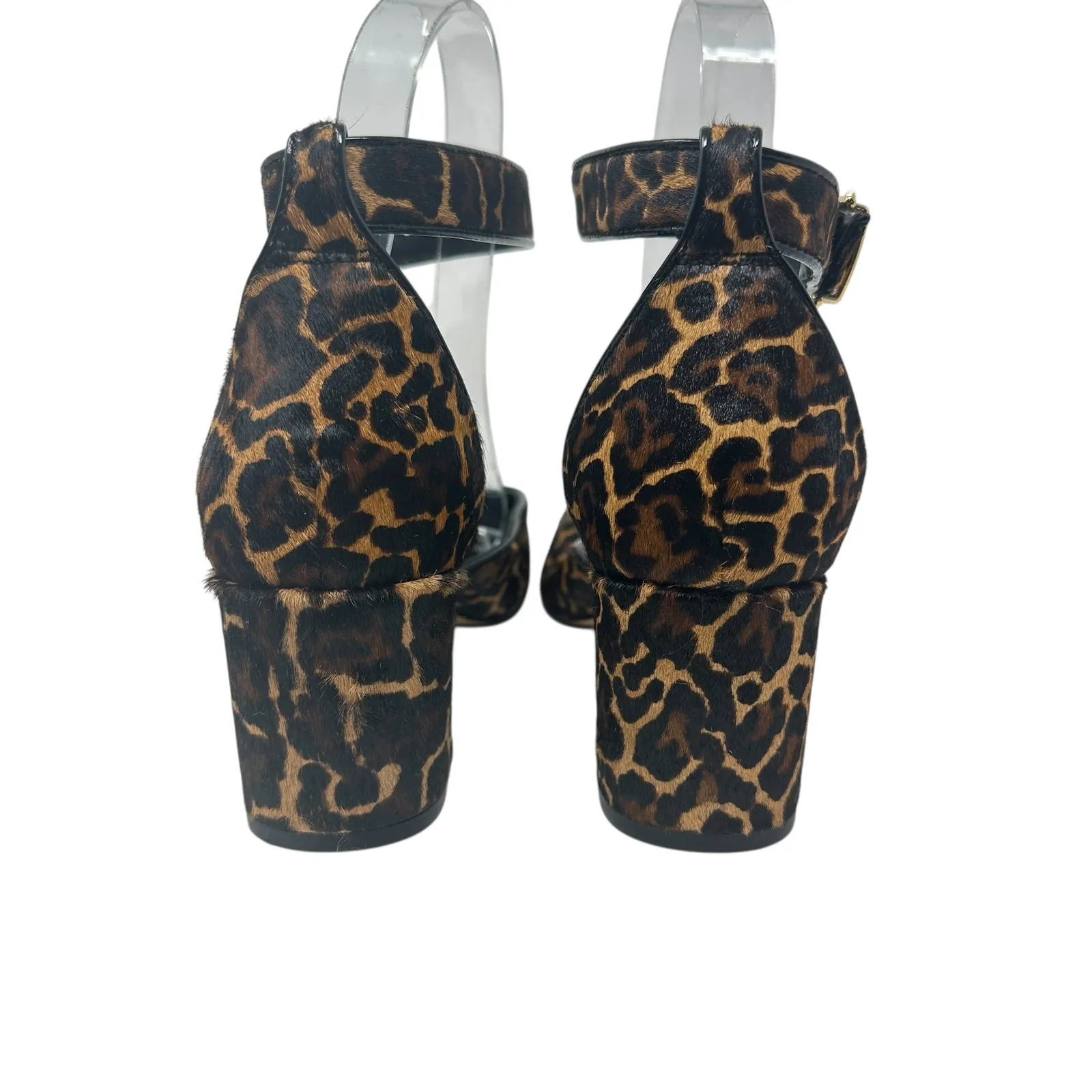 J. Crew Buckle-strap Block Heels in Leopard-Print Calf Hair‎ Brown Size US 7 - Image 11