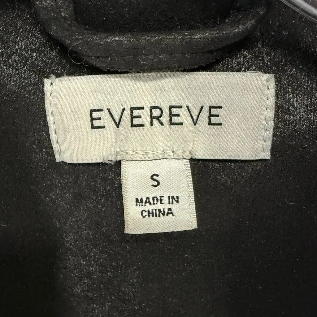 Evereve Marren Moto Jacket Womens Small Black Faux Leather Biker Minimalist Chic - Image 13