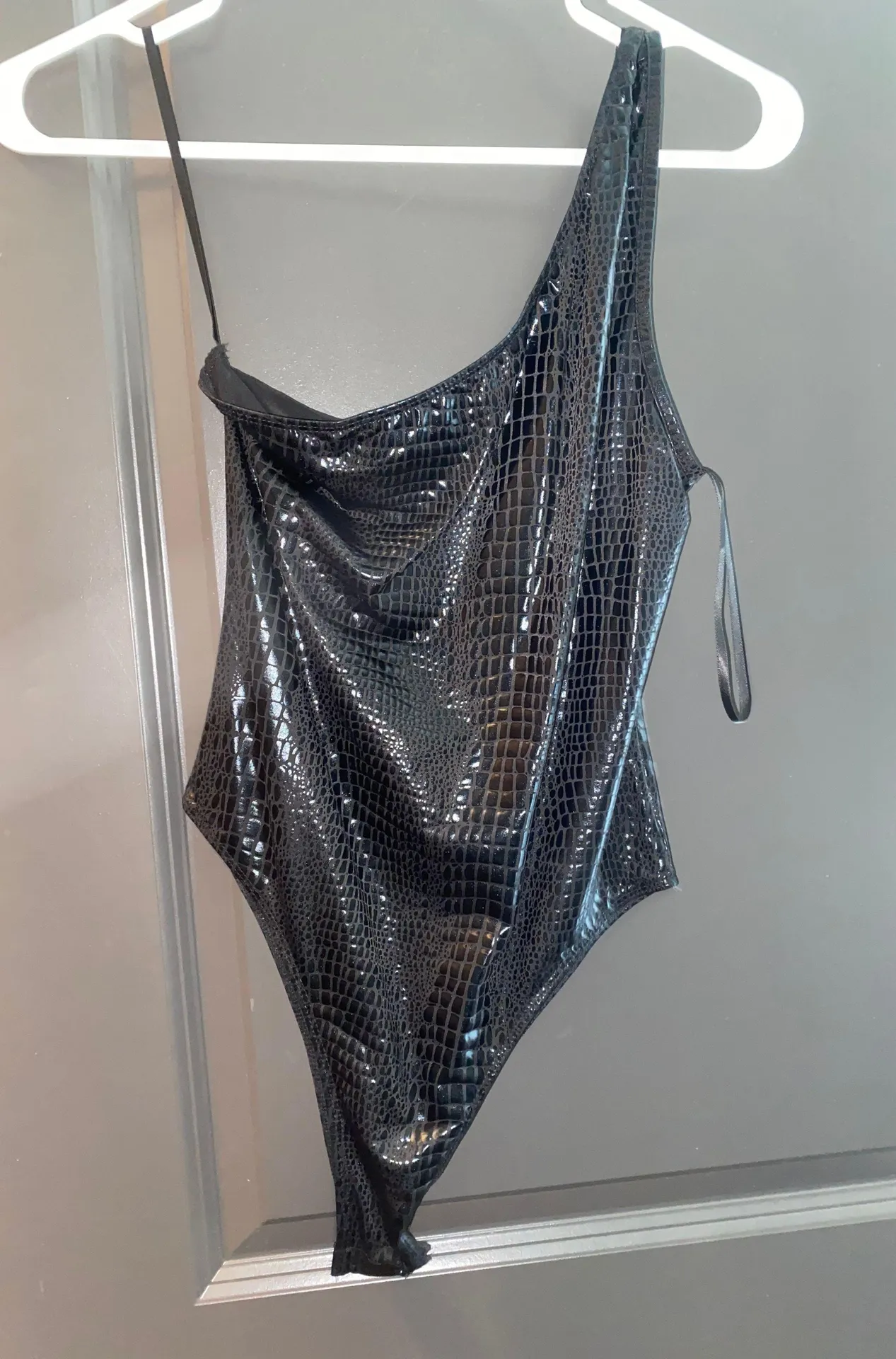 SheIn One Shoulder Metallic Bodysuit - Image 2