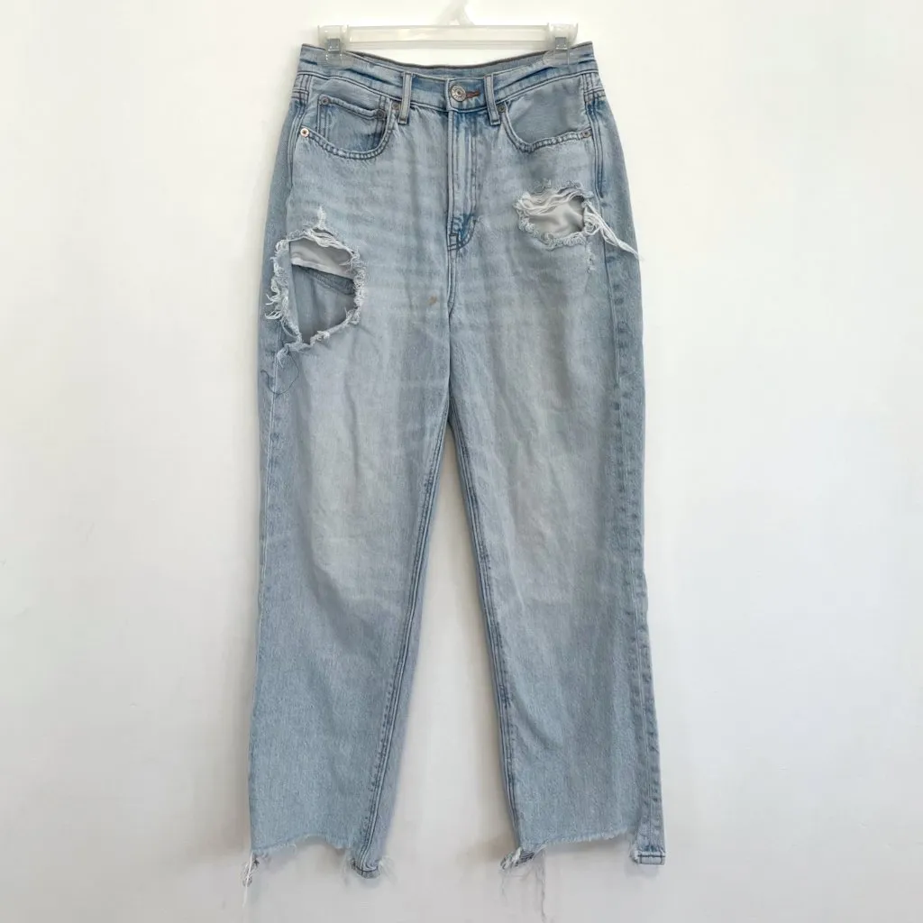 AMERICAN EAGLE AE Highest Rise 90s Boyfriend Light Ripped High Rise Crop Jeans 6 - Image 3