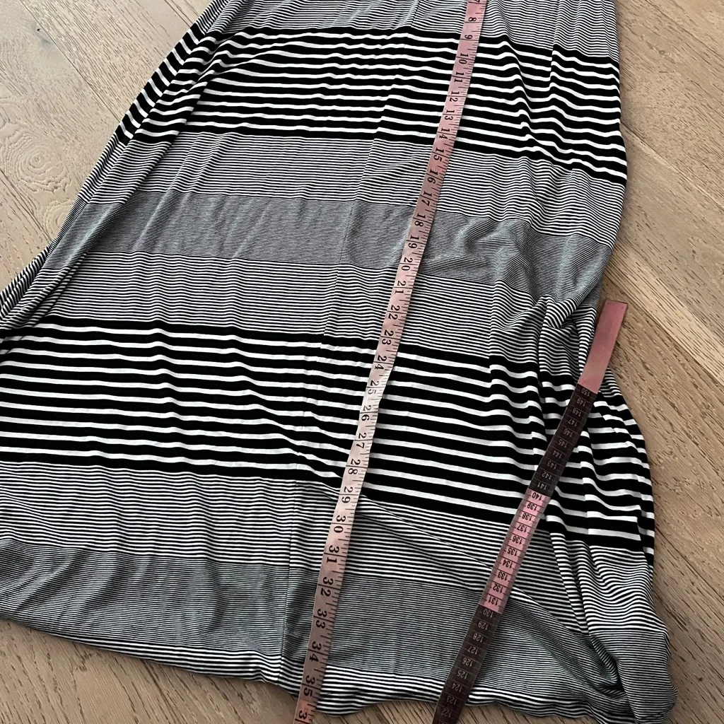 Merona Black White Striped Foldover Waist Maxi Skirt Size Medium - Image 7