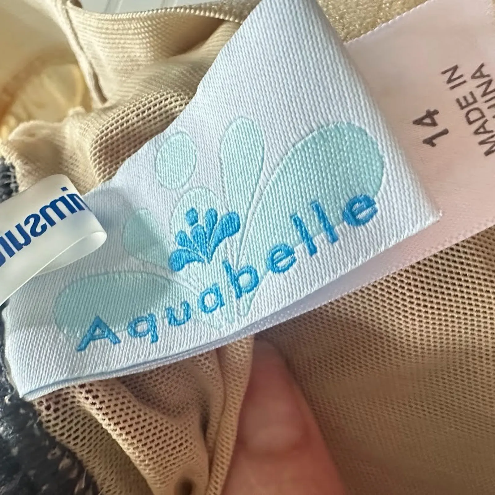 Aquabelle One Piece Womens 14 Swimsuit Swim Beach Resort Cruise Grey Padded Gray - Image 6