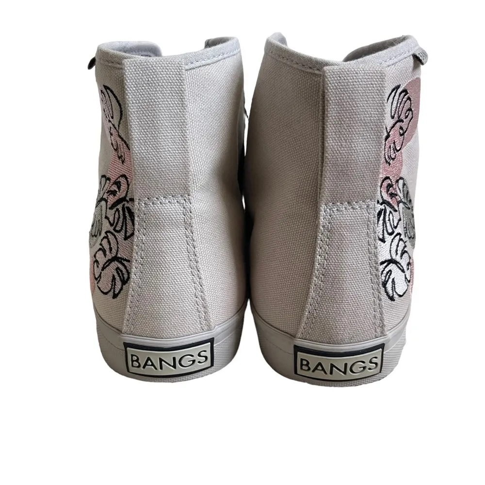 BANGS Floral Embroidered Canvas High Top Sneakers Women’s Size 9 Unisex Mens 7.5 - Image 4