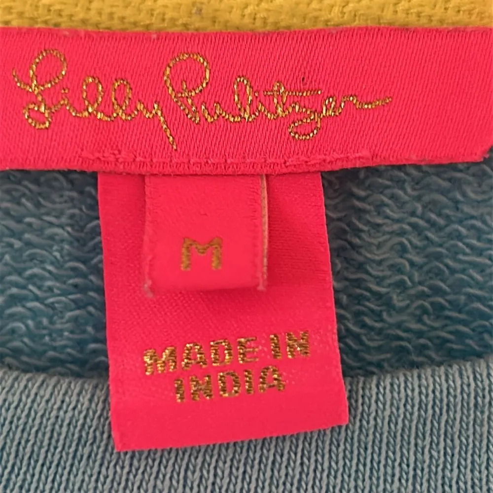 Lilly Pulitzer Alla Terry Sweatshirt Top Eyelet Embroidered Oversized Medium - Image 7