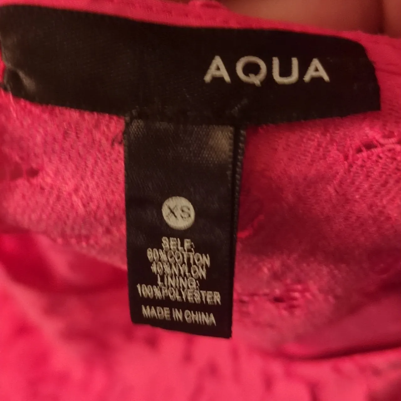 Aqua Hot Pink Short Sleeve Floral Lace Tiered Mini Dress Size XS - Image 11