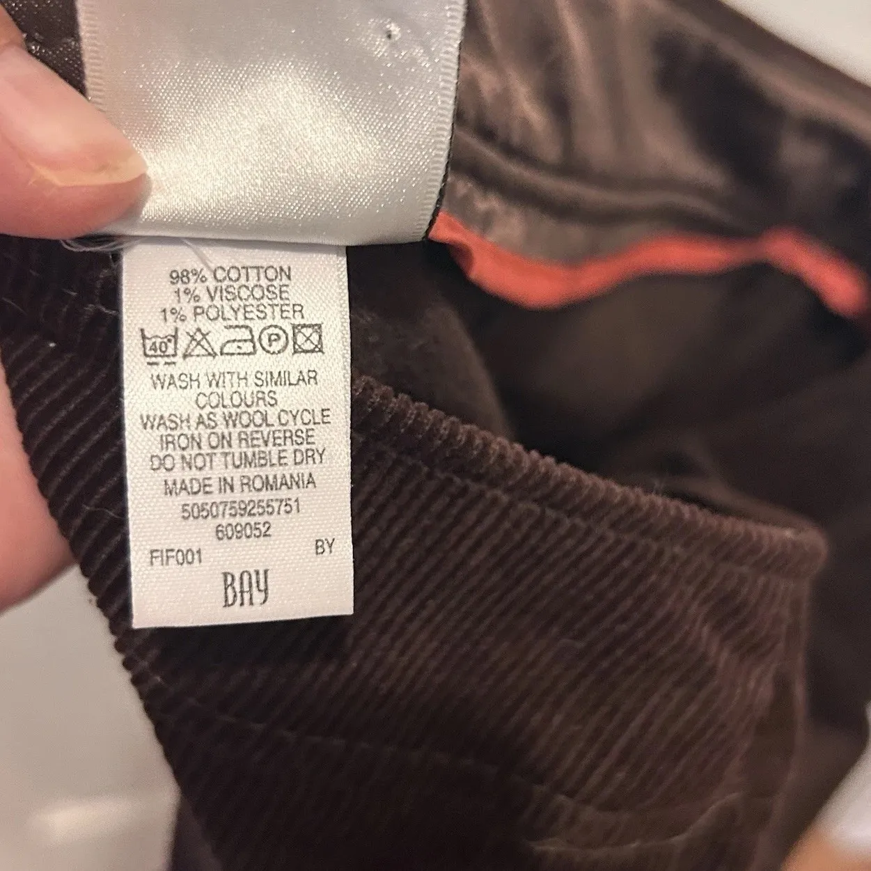 Vintage Y2K Bay Corduroy Cropped Wide Leg Pants Brown‎ Womens Size 12 Boho Brown - Image 8